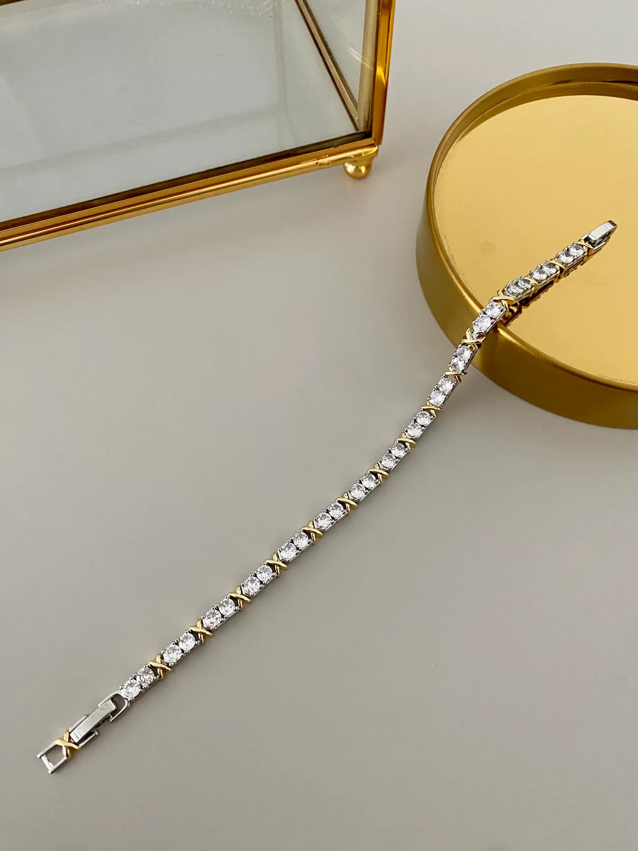 Clara X Tennis Bracelet – Gold & Silver-Plated with Brilliant Cut Stones
