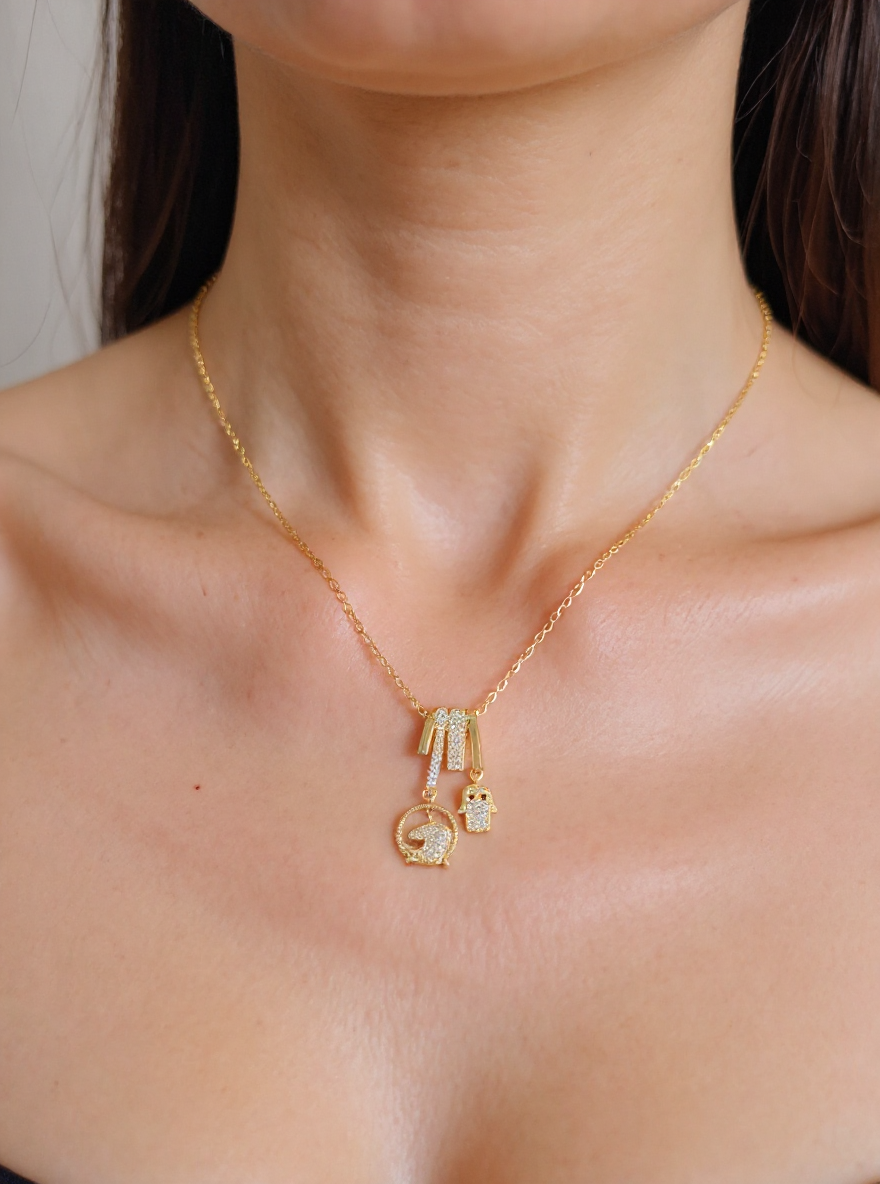✨ Pony Hamsa Necklace – Gold Color