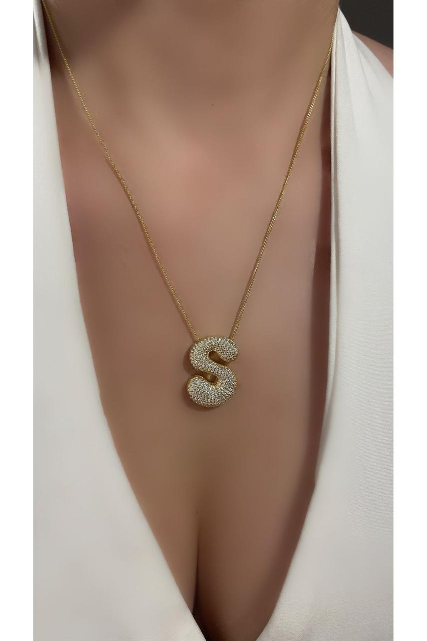 Gold-Plated Initial Necklace (A–Z) – Dainty, Personalized Sparkle