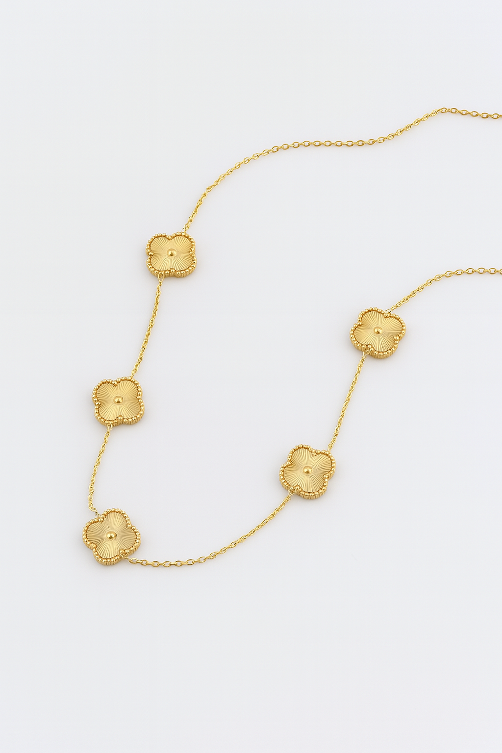 Elegant Gold-Plated Clover Motif Necklace