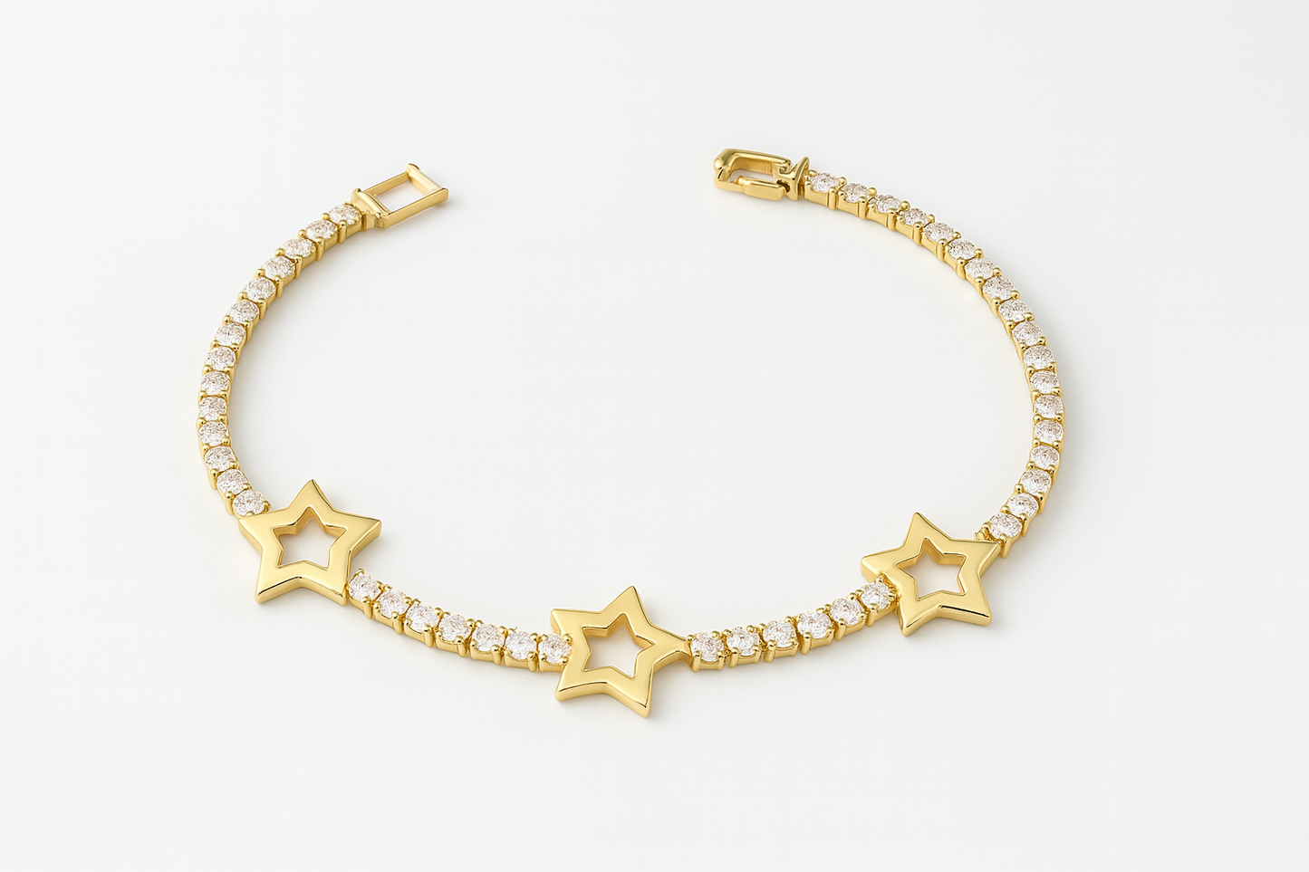 Celeste Star Bracelet – Gold-Plated Elegance with Dazzling Crystals