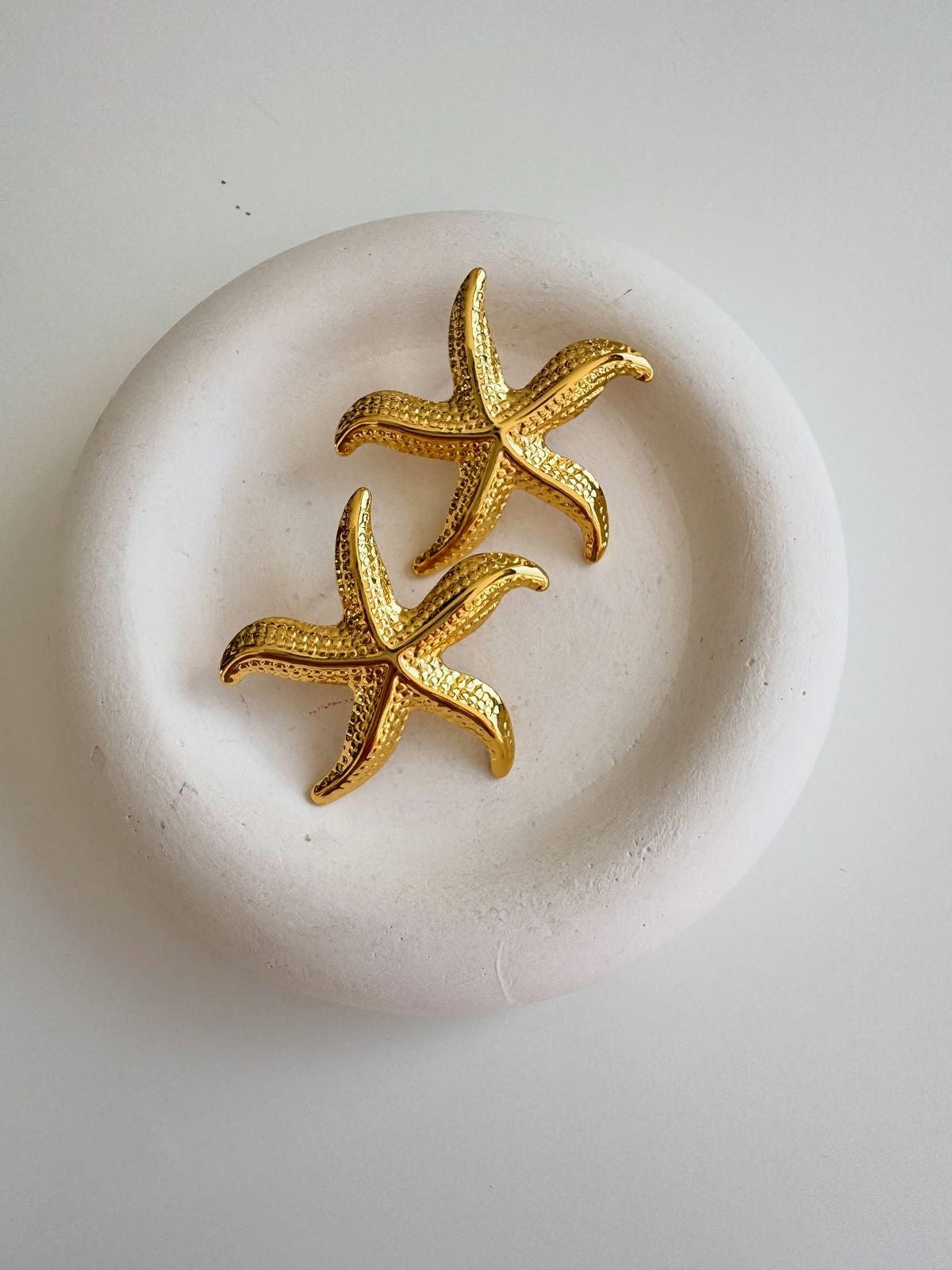 Gold Starfish Statement Earrings