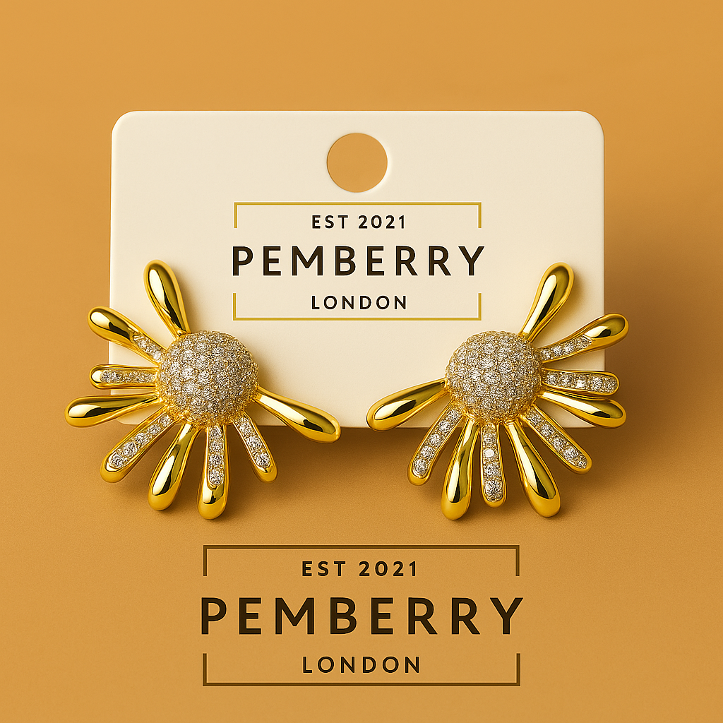 Golden Radiance Sunburst Earrings – Bold & Brilliant Statement