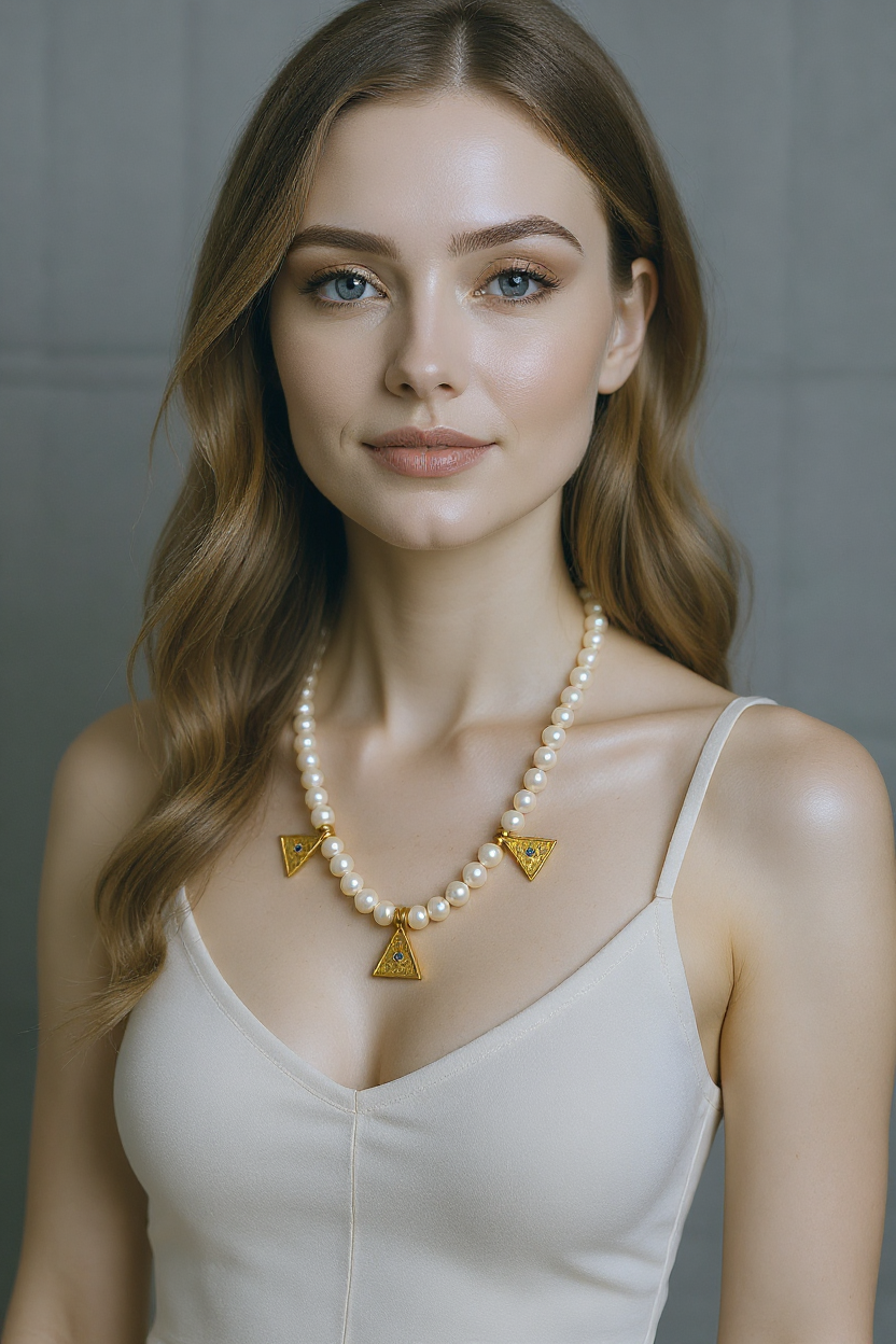 Handcrafted Baroque Pearl Necklace with 22K Gold-Plated Charms – Pemberry London