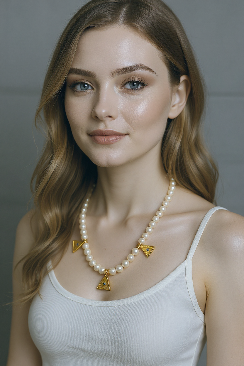 Handcrafted Baroque Pearl Necklace with 22K Gold-Plated Charms – Pemberry London