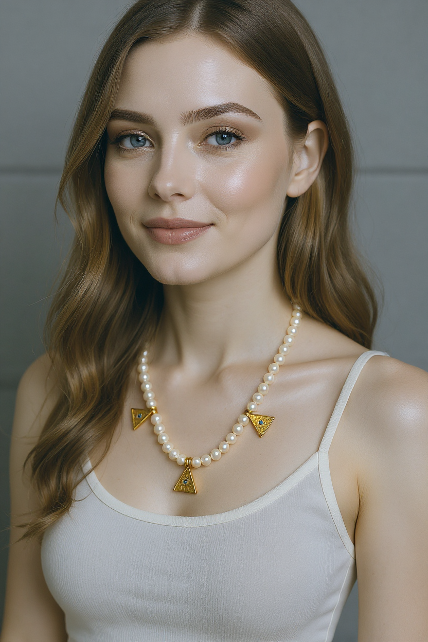 Handcrafted Baroque Pearl Necklace with 22K Gold-Plated Charms – Pemberry London