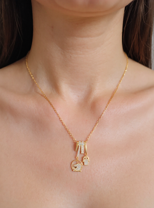 ✨ Pony Hamsa Necklace – Gold Color