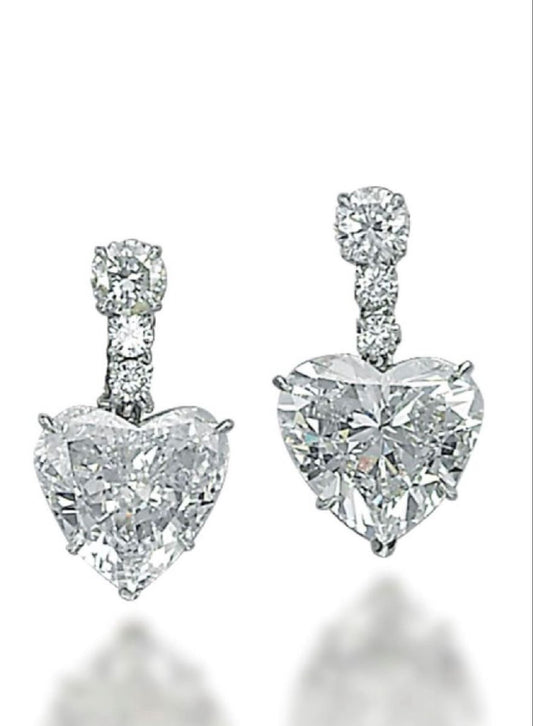 Radiant Heart-Cut Diamond Drop Earrings – Elegant Brilliance