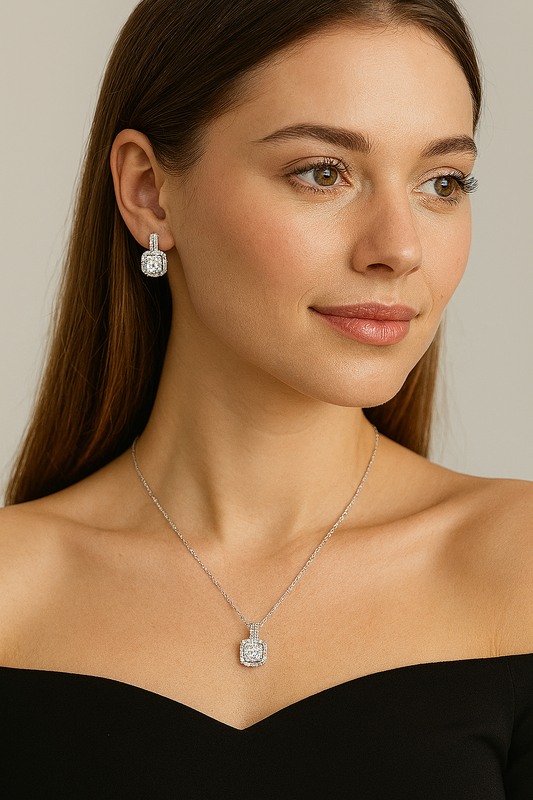 Zircon Necklace and Earring Set – A Sparkle of Elegance