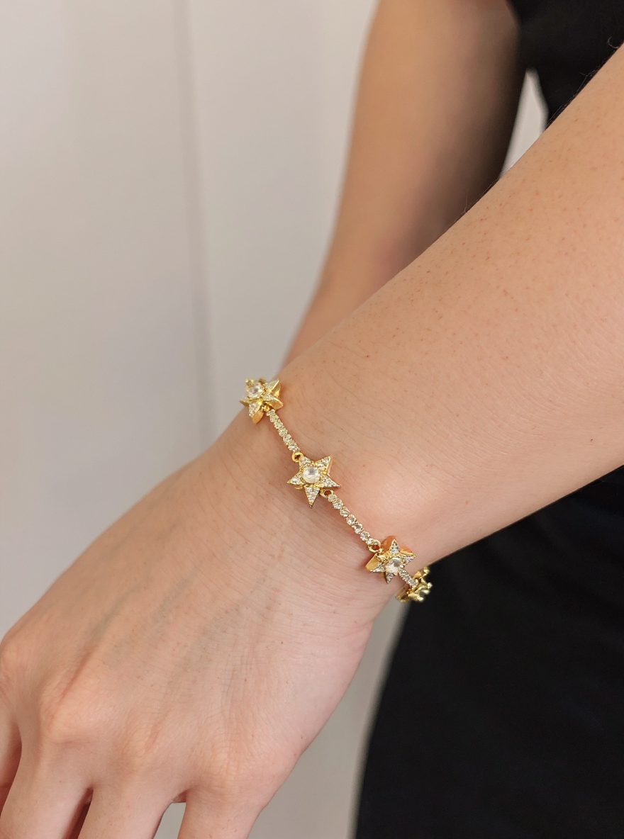 Gold Star Charm Bracelet – Shine Like the Night Sky